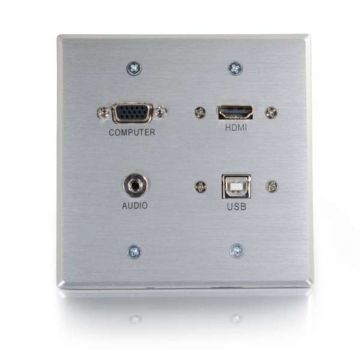 C2G 60136 tussenstuk voor kabels HDMI, HD15, USB-B, 3.5mm RapidRun, HD15, 3.5mm, USB-A Aluminium