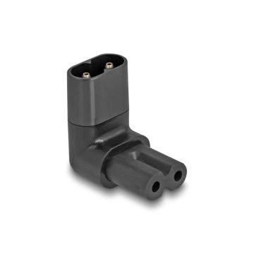 DeLOCK 80470 tussenstuk voor kabels IEC 60320 C8 IEC 60320 C7 Zwart