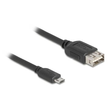 DeLOCK 81518 USB-kabel USB 2.0 1 m Micro-USB B USB A Zwart
