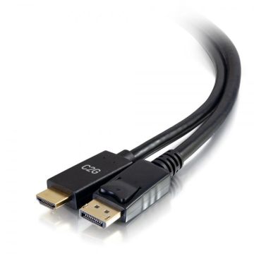 C2G 6ft DisplayPort[TM] Mannelijk naar HDMI[R] Mannelijke Passieve Adapterkabel - 4K 30Hz