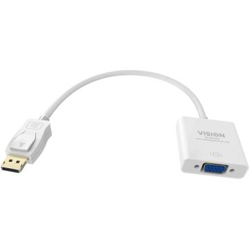 Vision TC-DPVGA video kabel adapter 0,22 m VGA (D-Sub) DisplayPort Wit