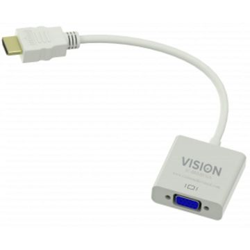 Vision TC-HDMIVGA video kabel adapter VGA (D-Sub) HDMI Type A (Standaard) Wit
