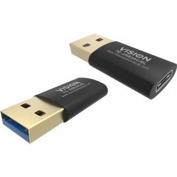 Vision TC-USB3AC/BL tussenstuk voor kabels Zwart