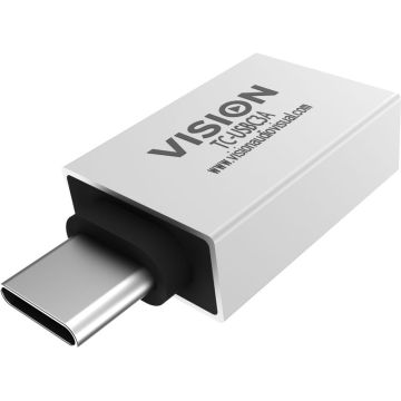 Vision TC-USBC3A tussenstuk voor kabels USB-A USB-C Wit