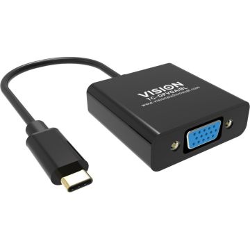 Vision TC-USBCVGA/BL video kabel adapter USB Type-C VGA (D-Sub) Zwart