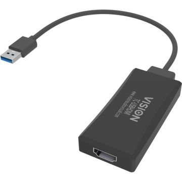 Vision TC-USBHDMI USB grafische adapter 1920 x 1080 Pixels Zwart
