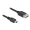 DeLOCK 81524 USB-kabel USB 2.0 1 m Mini-USB B USB A Zwart